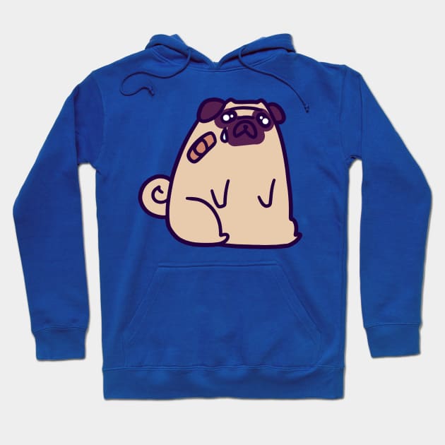 Sad Hurt Pug Hoodie by saradaboru